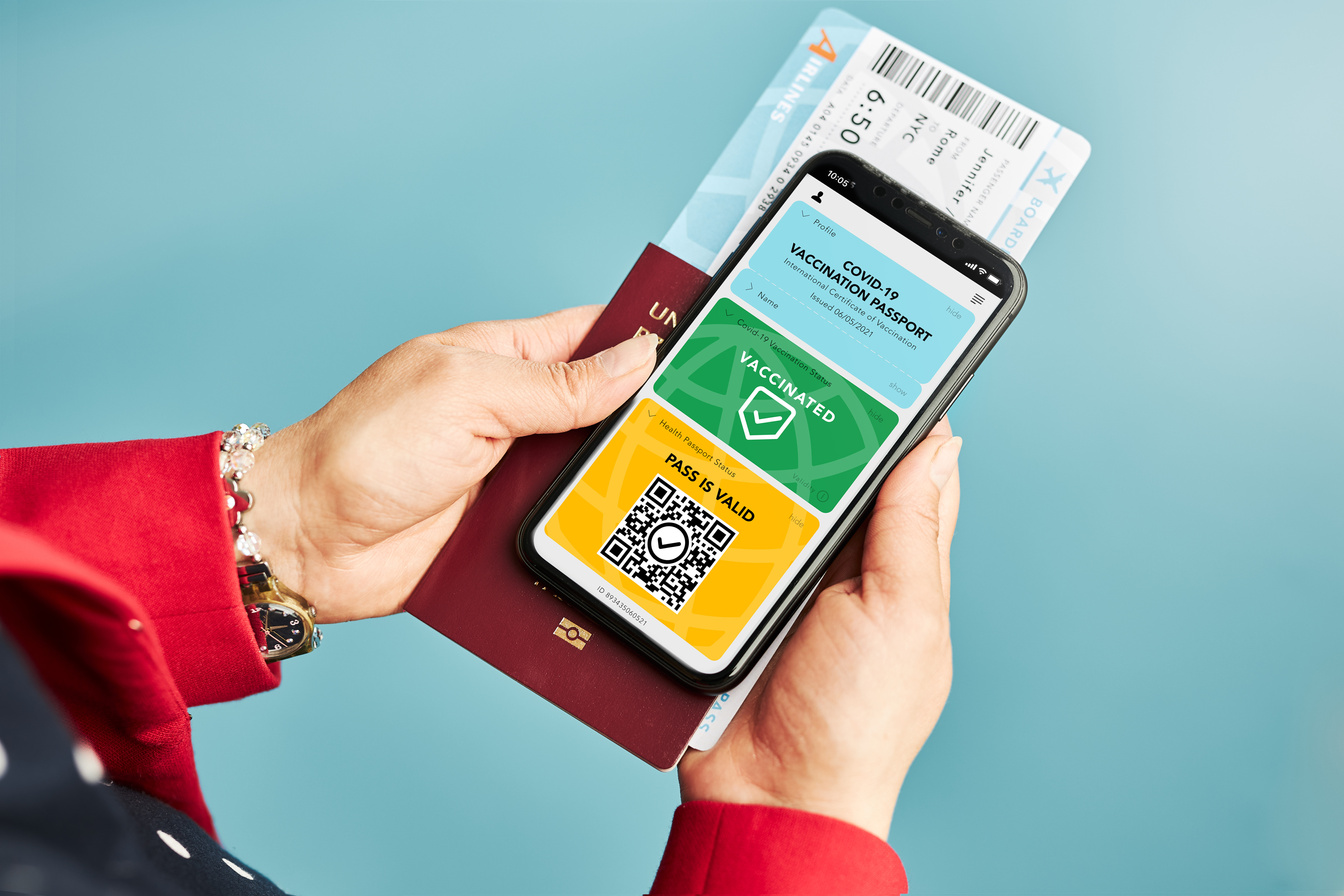  Passenger Holding a Covid Vaccination Digital Pass