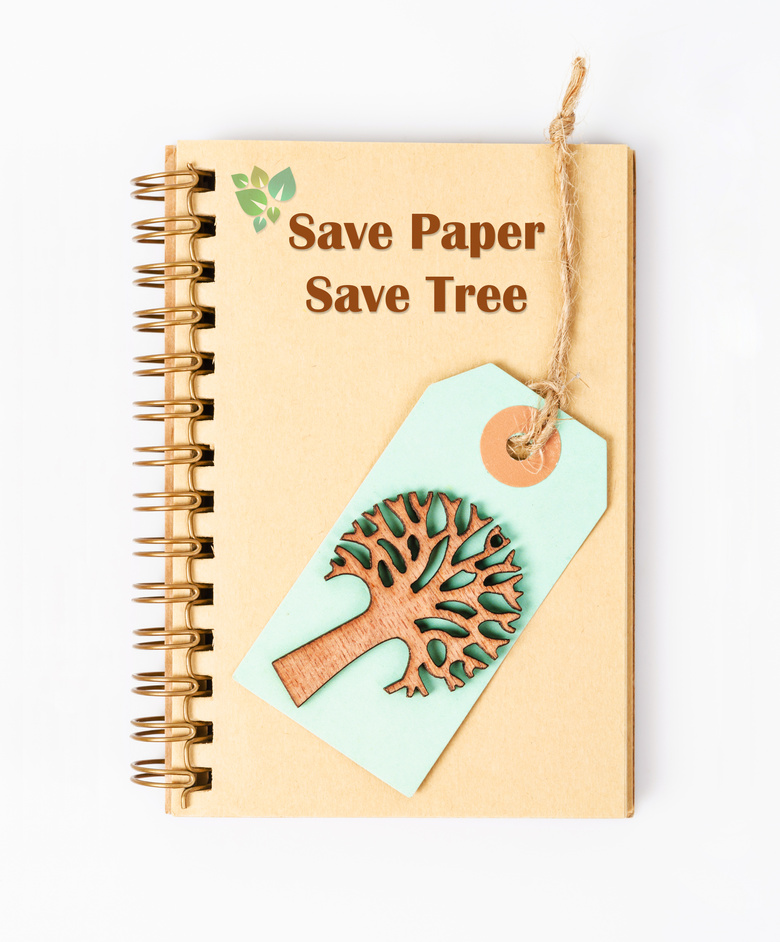 Save paper save tree on recycle diary.