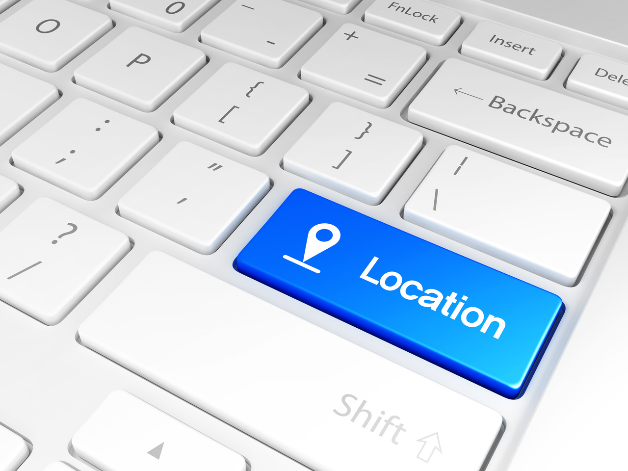 'Location' button and the keyboard